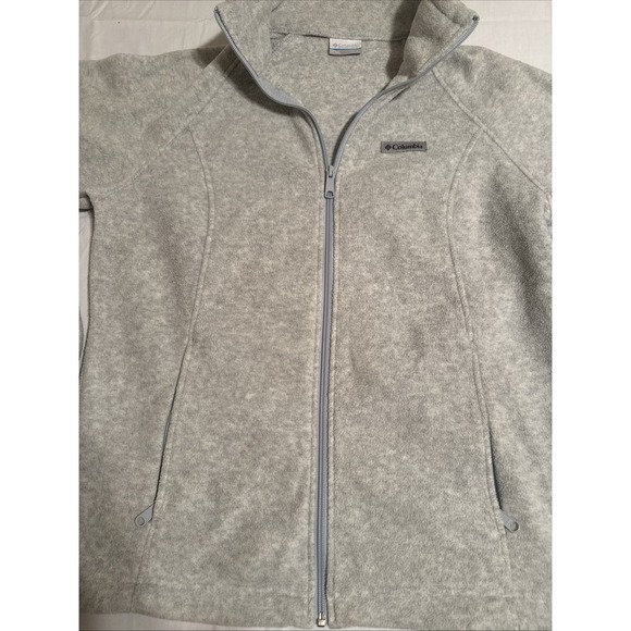 Columbia Light Gray Benton Springs Full Zip Fleece Jacket Size Large - Picture 1 of 8